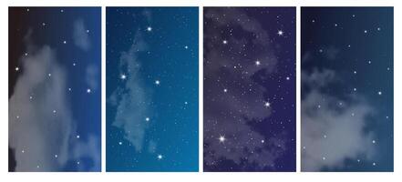 Night sky with many stars vector