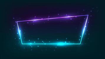 Neon frame with shining effects vector