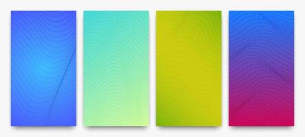 Set of halftone gradient backgrounds with dots vector