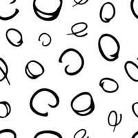 Seamless pattern with sketch round squiggle vector