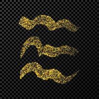 Gold wavy grunge brush strokes vector