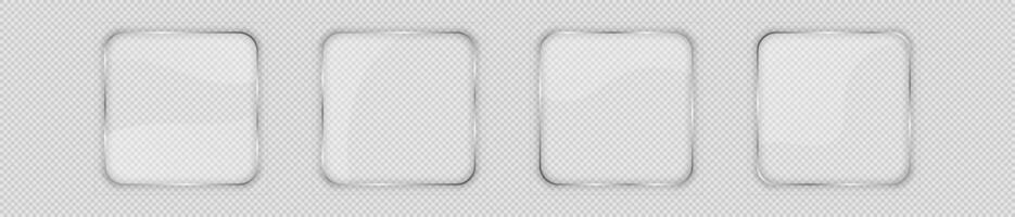 Glass plate in rounded square frame vector