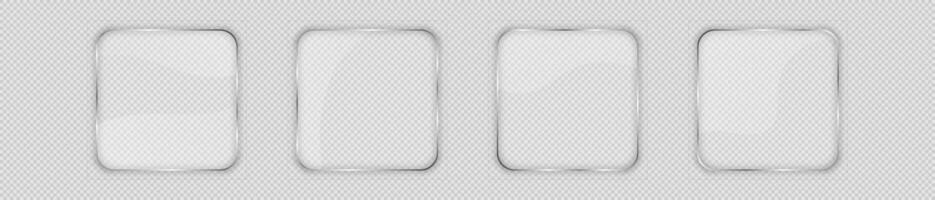 Glass plate in rounded square frame vector