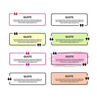 Set of quote box frames vector