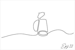 continuous line drawing of the teapot vector