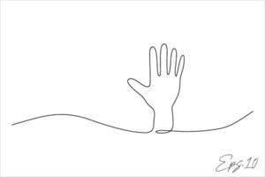 continuous line vector illustration of hand