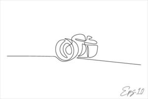 continuous line drawing from a digital camera vector