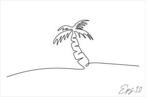 continuous line vector illustration of coconut tree