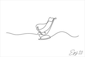 continuo línea dibujo de un salón silla vector