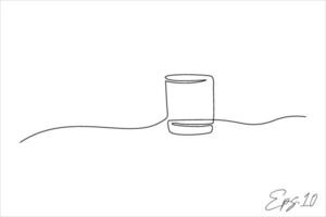 continuous line drawing of a small glass vector