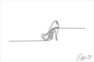 continuous line vector illustration design of women's shoes