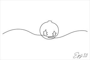 continuous line vector illustration of christmas balls