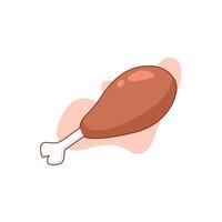 A chicken leg on a stick with a bone. chicken thigh roast resh food Free Vector