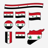 Syria flag set collection vector illustration isolated on white background