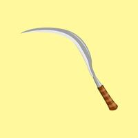 Indonesian traditional weapon named Celurit, from Madura, East Java. Sickle vector illustration