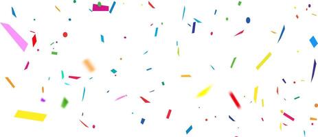 Colorful confetti and zigzag ribbon falling from above Streamers, tinsel vector