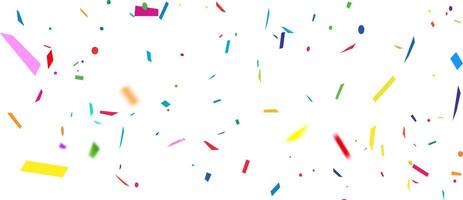 Colorful confetti and zigzag ribbon falling from above Streamers, tinsel vector