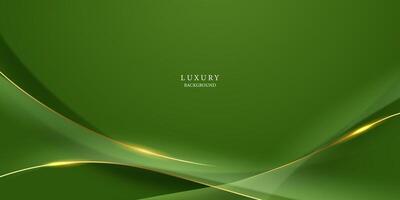 green abstract background design with elegant golden elements vector illustration