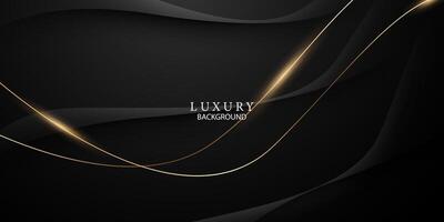 Abstract modern design black background with luxury golden elements vector illustration.