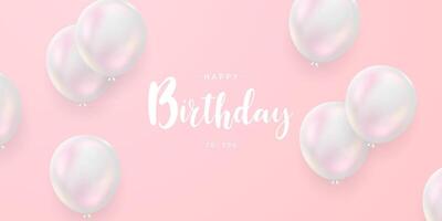 Celebrate your birthday background with beautiful balloons vector illustration.