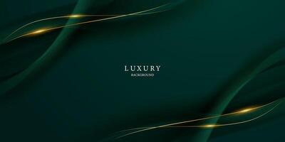 green abstract background design with elegant golden elements vector illustration