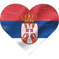 Serbia flag in heart shape grunge vintage. Serbia flag heart. Vector flag, symbol.