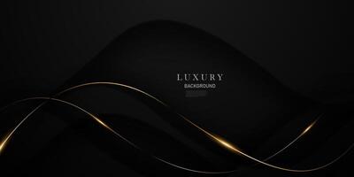 Abstract modern design black background with luxury golden elements vector illustration.