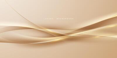 Elegant brown background with luxury golden elements Modern 3D Abstract Vector Illustration Design