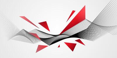 Abstract line red black background concept Vector graphic design