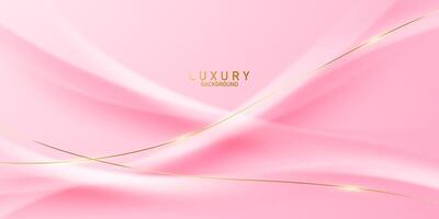 pink abstract background with luxury golden elements vector illustration