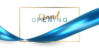 Design your opening card with an elegant blue ribbon. business banner template vector illustration
