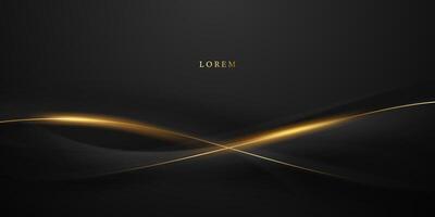 Abstract modern design black background with luxury golden elements vector illustration.