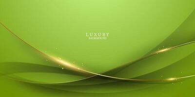 green abstract background design with elegant golden elements vector illustration