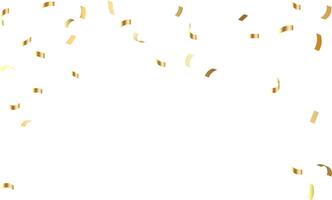 Golden confetti and zigzag ribbon falling from above Streamers, tinsel vector