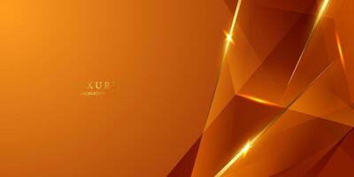 orange abstract background with luxury golden elements vector illustration