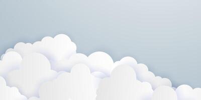 beautiful paper cut cloud design background vector illustration