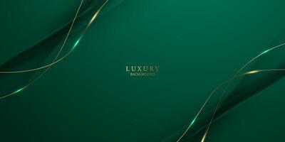 green abstract background design with elegant golden elements vector illustration