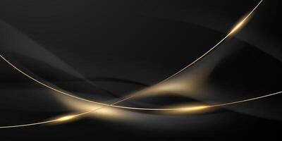 Abstract modern design black background with luxury golden elements vector illustration.