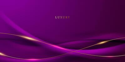 purple abstract background with luxury golden elements vector illustration