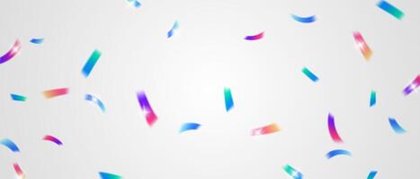 Colorful confetti and zigzag ribbon falling from above Streamers, tinsel vector