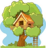 vector illustration of a tree house