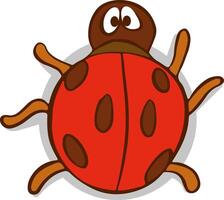 Cartoon ladybug isolated on a white background. Vector illustration.