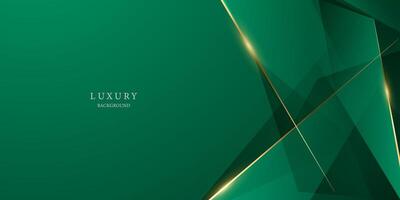 green abstract background design with elegant golden elements vector illustration