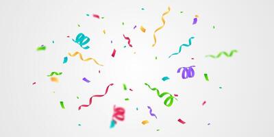 Colorful confetti and zigzag ribbons falling from above Streamers, tinsel vector