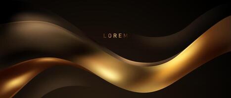 Abstract modern design black background with luxury golden elements vector illustration.