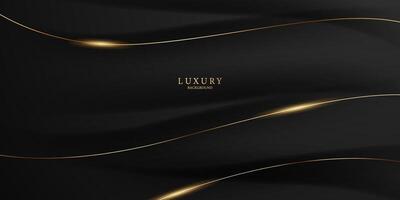 Abstract modern design black background with luxury golden elements vector illustration.