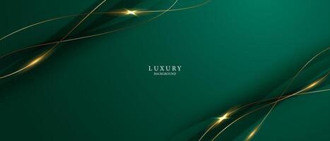 green abstract background design with elegant golden elements vector illustration