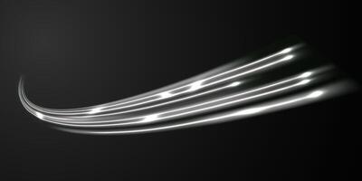 Beautiful abstract white light line effect design vector illustration on black background