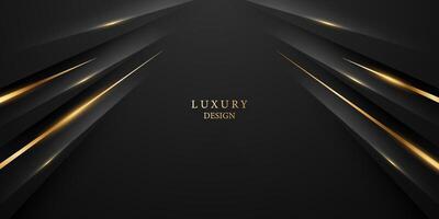 Abstract modern design black background with luxury golden elements vector illustration.