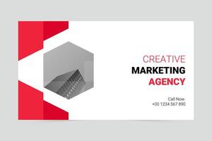 rojo moderno márketing agencia cubrir modelo vector